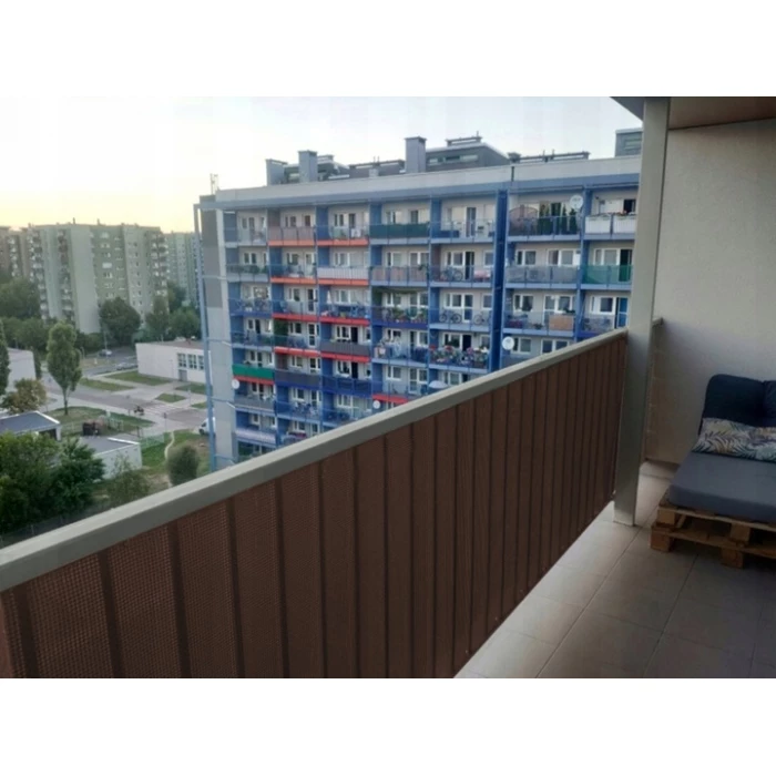 Mata na Balkon 80cm Osłona balkonowa Technorattan Brązowa Na wymiar