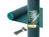 Siatka cieniująca 1,5x25m Premium 90%. Zielono-czarna. Osłona maskująca na ogrodzenie UV.