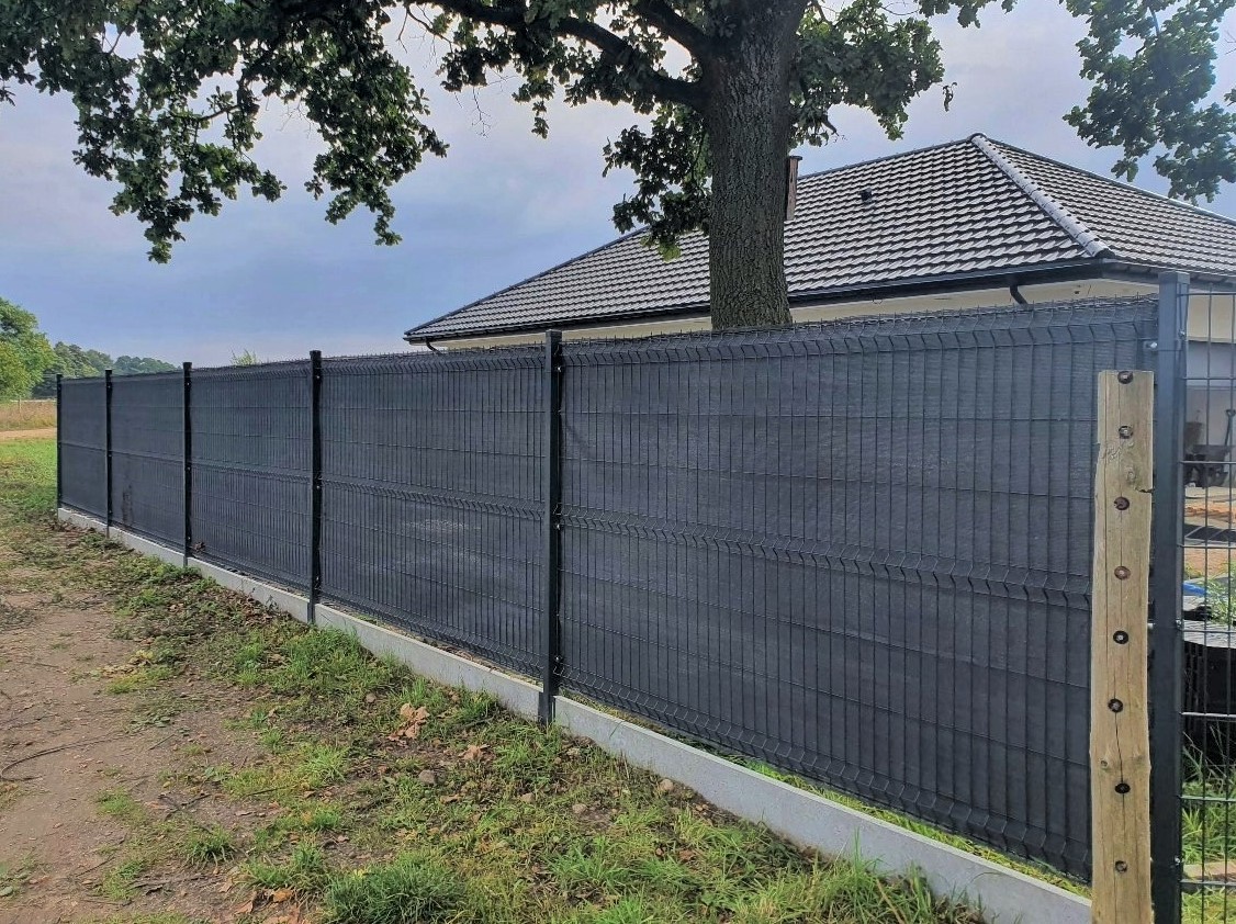 siatka cieniująca grafit antracyt 90% maskująca na ogrodzenie płot osłona