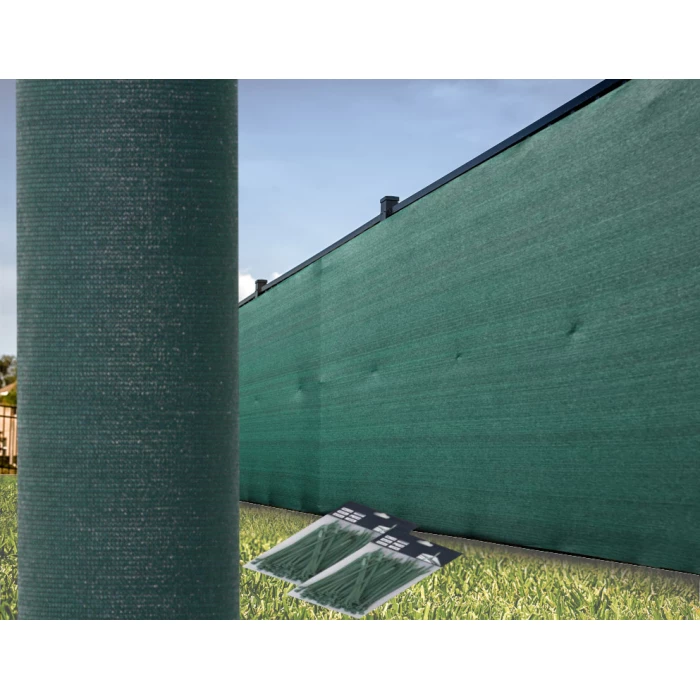 Siatka cieniująca 90% 2x50m. Siatka maskująca na ogrodzenie. Zielona 135g/m2