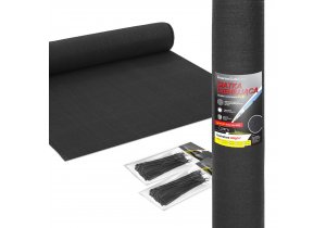 Siatka cieniująca 90% 1,2x50m. Gramatura 140g/m2. Czarny kolor. Siatka na ogrodzenie z filtrem UV.  Marka Linarem SiatkiSieci. 