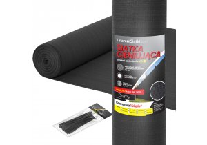 Siatka cieniująca 90% 1,5x25m. Gramatura 140g/m2. Czarny kolor. Siatka na ogrodzenie z filtrem UV.  Marka Linarem SiatkiSieci. 