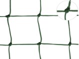 Siatka na piłkochwyty. Piłkochwyt polietylenowy oko 100mm x 100mm splotka fi 4mm.  Ciemnozielony.