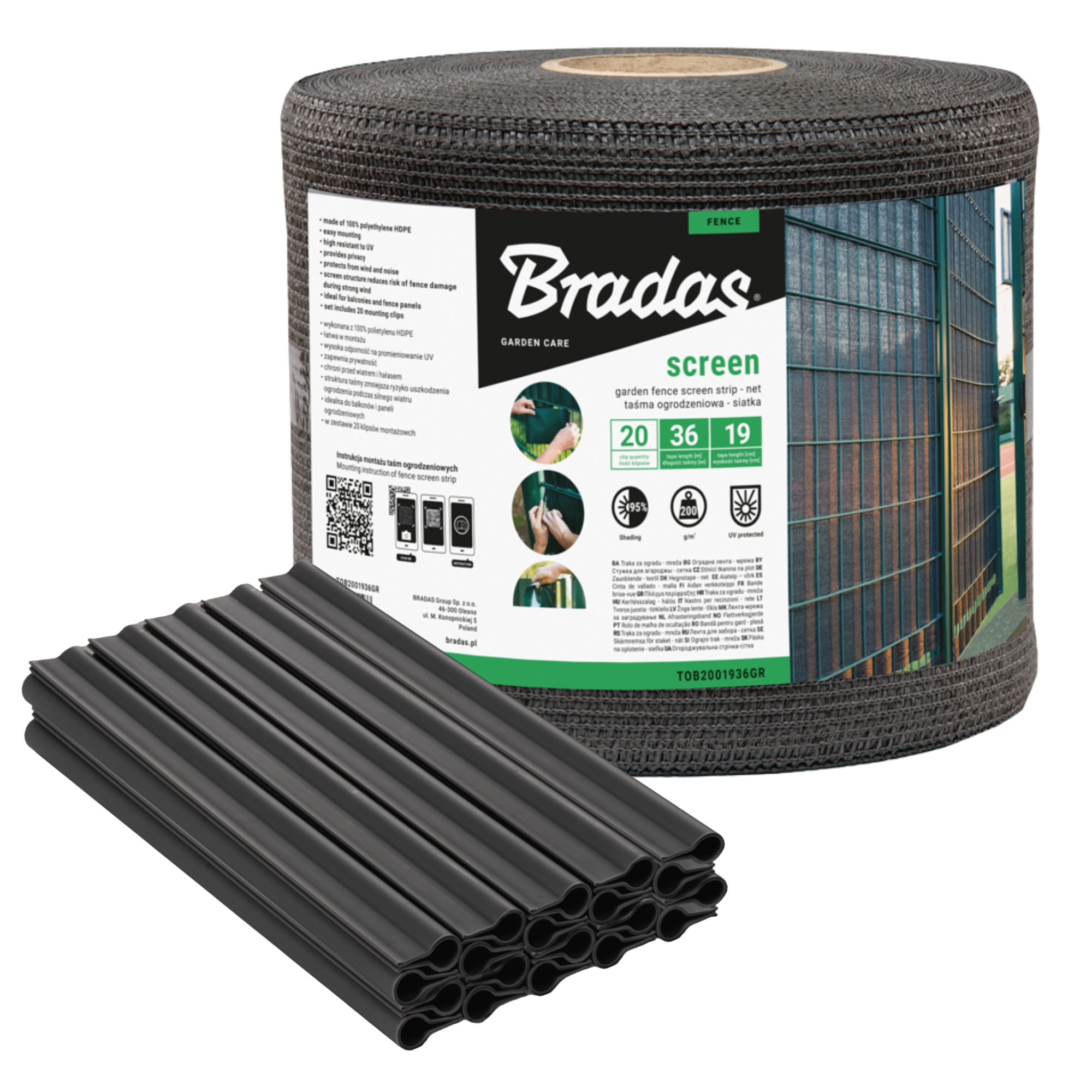 siatka cieniująca mata na ogrodzenie brązowa Linarem