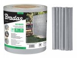 Taśma Osłona Ogrodzeniowa Do Paneli BRADAS Standard 450g/m2 Jasnoszara 19cm x 35m . 