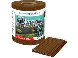 Taśma ogrodzeniowa 19cm x 50mb brązowa +klipsy. Osłona na ogrodzenia RAL 8011. Linarem.