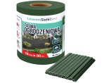 Taśma ogrodzeniowa 19cm x 50mb zielona +klipsy. Osłona na ogrodzenia panele RAL 6005 UV+.