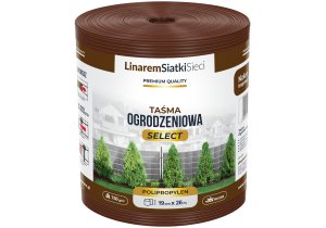 Taśma Ogrodzeniowa Polipropylen 19cm x 26m. Kolor brązowy. Seria 'Select' Premium. 