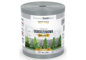 Taśma Ogrodzeniowa Polipropylen 19cm x 26m. Kolor szary Seria 'Select' Premium. 