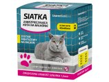 Siatka na balkon dla kota 2x3m w zestawie z grubą siatką 1,5mm. Bez wiercenia. Oczko 40x40mm. Bezpieczne Koty