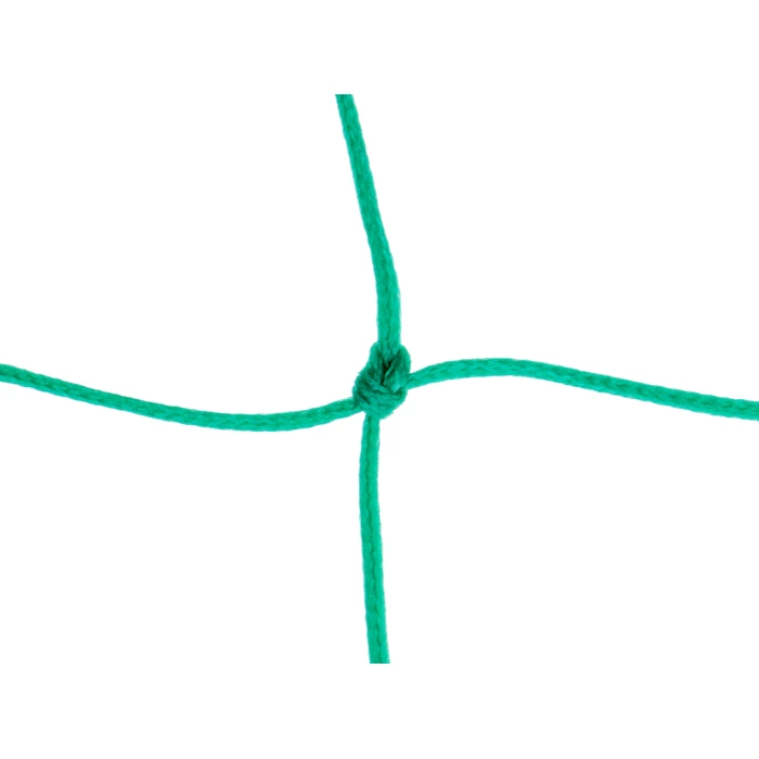 Zielona siatka na ogrodzenia boisk. Piłkołap polietylenowy oko 100mm x 100mm linka fi 4mm. Ciemnozielony.