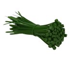 Zielone opaski zaciskowe 3,6mm x 200mm do montażu siatek i osłon. Opakowanie 100 szt.